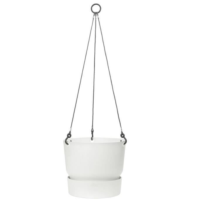 ELHO Pot de fleurs a suspendre Greenville 24 - Extérieur - Ø 23,9 x H 20,3 cm - Blanc