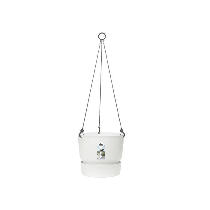 ELHO Pot de fleurs a suspendre Greenville 24 - ExtÈrieur - ÿ 23,9 x H 20,3 cm - Blanc