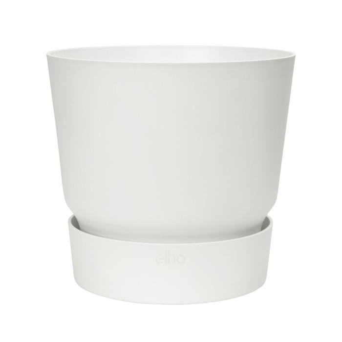 ELHO Pot de fleurs rond Greenville 30 - Extérieur - Ř 29,5 x H 27,8 cm - Blanc