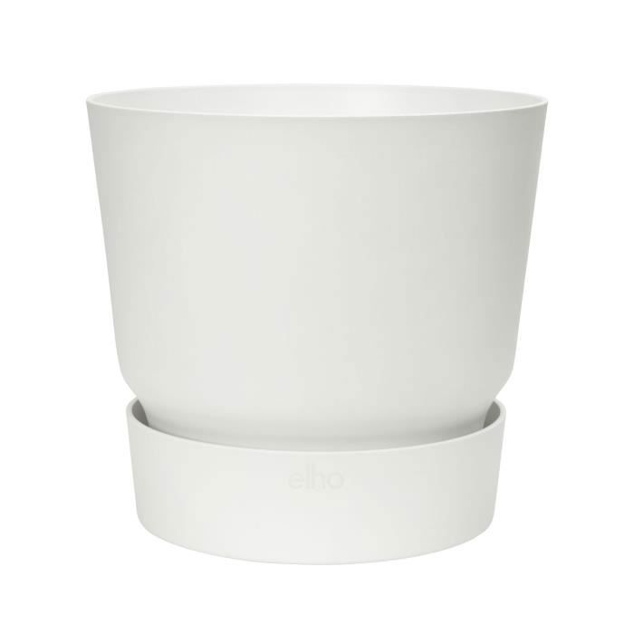 ELHO Pot de fleurs rond Greenville 40 - Extérieur - Ø 39 x H 36,8 cm - Blanc