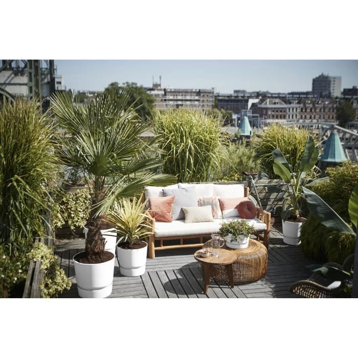 ELHO Pot de fleurs rond Greenville 40 - Extérieur - Ř 39 x H 36,8 cm - Blanc