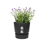 ELHO Pot de fleurs rond Greenville - Ø 47 x H 44 cm - Extérieur - 100% recyclé - Noir