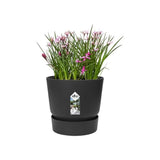 ELHO Pot de fleurs rond Greenville - Ø 47 x H 44 cm - Extérieur - 100% recyclé - Noir