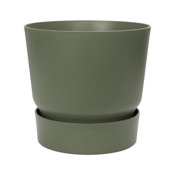 ELHO Pot de fleurs rond Greenville 25 - Extérieur - Ø 24,48 x H 23,31 cm - Vert feuille