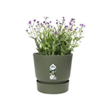 ELHO Pot de fleurs rond Greenville 30 - ExtÈrieur - ÿ 29,5 x H 27,8 cm - Vert feuille