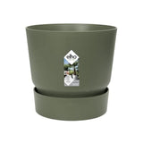 ELHO Pot de fleurs rond Greenville 30 - ExtÈrieur - ÿ 29,5 x H 27,8 cm - Vert feuille