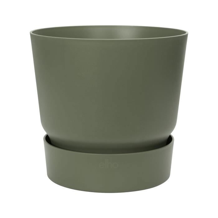 ELHO Pot de fleurs rond Greenville 40 - Extérieur - Ø 39 x H 36,8 cm - Vert feuille