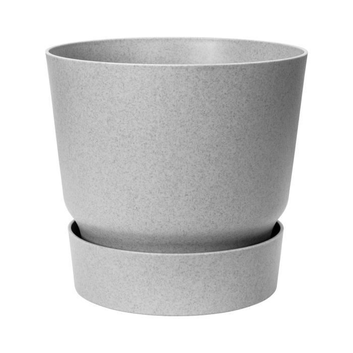 ELHO Pot de fleurs rond Greenville 40 - Extérieur - Ø 39 x H 36,8 cm - Gris béton vivant