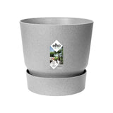 ELHO Pot de fleurs rond Greenville - Ø 47 x H 44 cm - Extérieur - 100% recyclé - Gris
