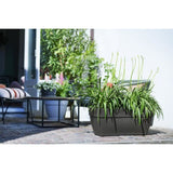 Elho Vibia Campana Bac a fleurs Terrasse 80 - Noir - L 77 x B 35 x H 33 cm - extÈrieur - 100% recyclÈ