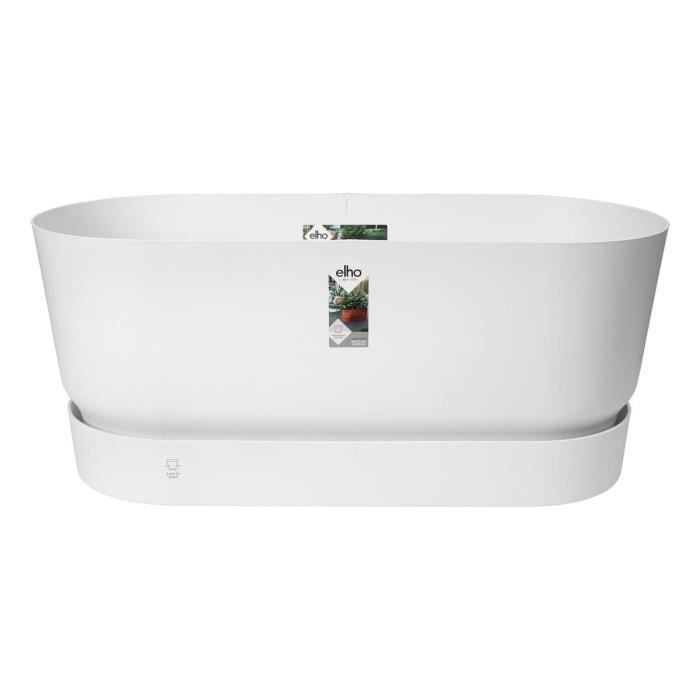 Jardiniere - ELHO - Greenville Terrase 80 Roues - Blanc - 78 x 35,9 x 33,5 cm - 42 L - Polypropylene