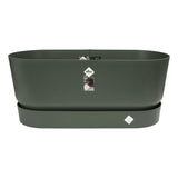 ELHO Jardiniere avec roues Greenville Terrasse 80 - L 35 x W 78 x H 33.5 cm- Leaf green