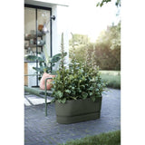 ELHO Jardiniere avec roues Greenville Terrasse 80 - L 35 x W 78 x H 33.5 cm- Leaf green