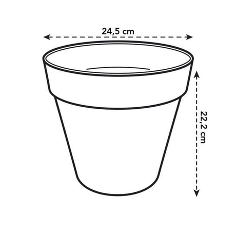 ELHO Pot de fleurs rond Loft Urban 25 - Extérieur - Ř 24,5 x H 22,2 cm - Jaune ocre
