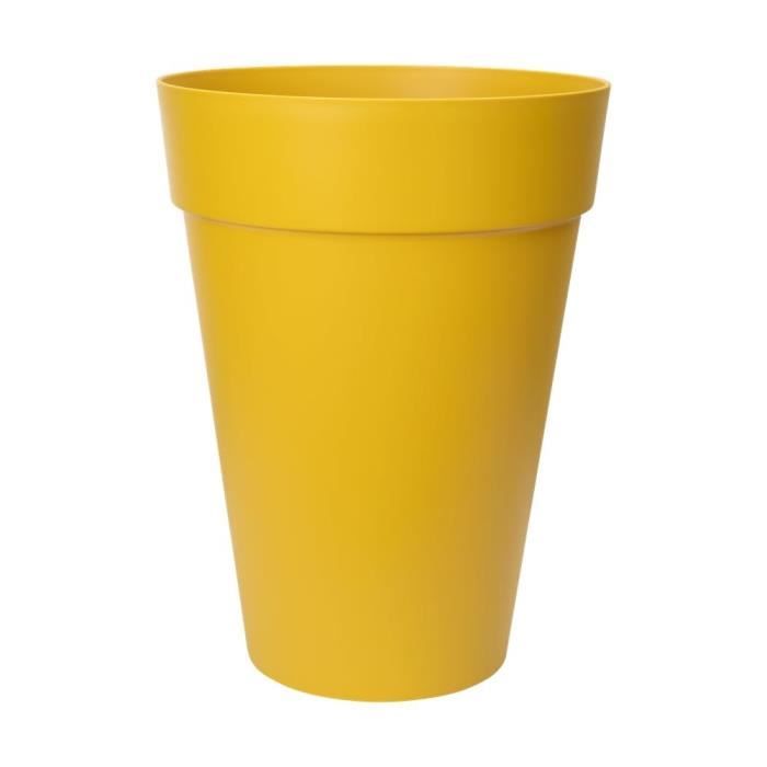 ELHO Pot de fleurs Loft Urban rond Haut - Ø 34 x H 45 cm - Extérieur - 100% recyclé - Jaune