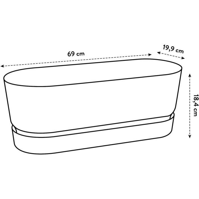 ELHO Jardiniere ovale GREENVILLE - Plastique recyclé - Ø70 x H 18,48 cm - Leaf Green