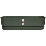 ELHO Jardiniere ovale GREENVILLE - Ø49 x 19,8 x 18,4 cm - Plastique recyclé - Résistant au gel - Noir