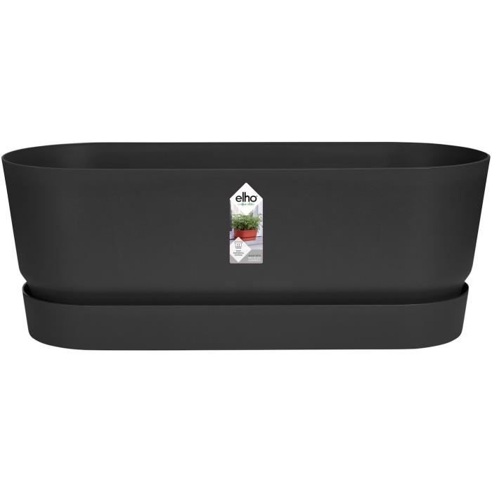 ELHO Oval Planter - GREENVILLE - Recycled plastic - Frost resistant - Ø50 - Black