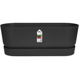 ELHO Jardiniere ovale GREENVILLE - Ø49 x 19,8 x 18,4 cm - Plastique recyclé - Résistant au gel - Noir