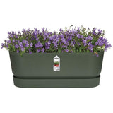 ELHO Jardiniere ovale GREENVILLE - Ø49 x 19,8 x 18,4 cm - Plastique recyclé - Résistant au gel - Leaf Green
