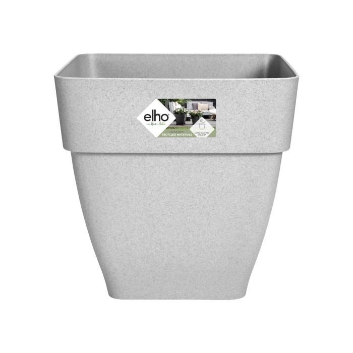 Elho Vibia Campana Bac a fleurs Carré 37 - Gris - Ø 36 x H 36 cm - extérieur - 100% recyclé