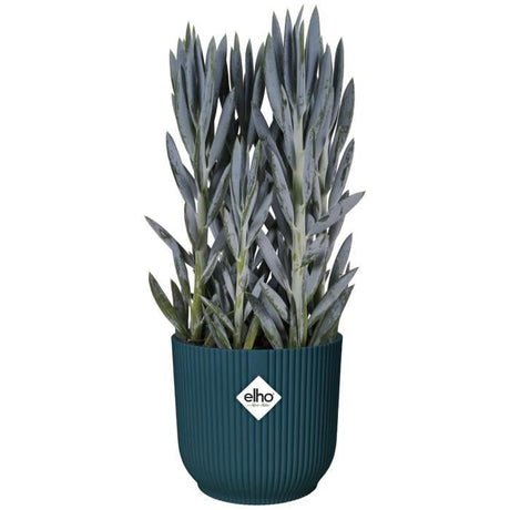ELHO Pot de fleurs Rond VIBES - Ř22 x H20,16 cm - Plastique - Bleu Foncé