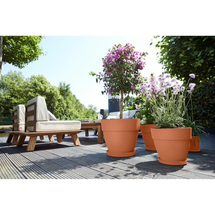 ELHO Pot de fleurs rond Vibia Campana - Ø 55 x H 47 cm - Extérieur - 100% recyclé - Marron