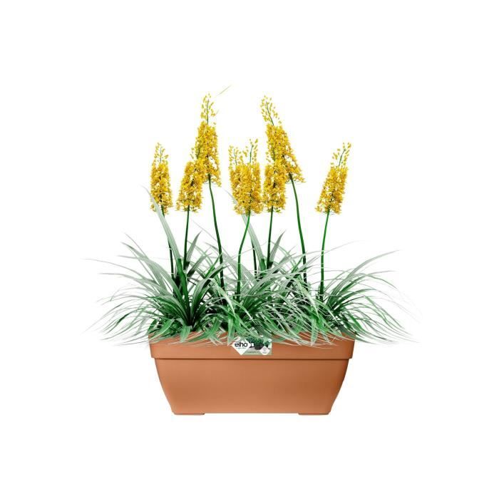 ELHO Bac a fleurs Terrasse Vibia Campana - L 77 x W 35 x H 33 cm - Extérieur - 100% recyclé - Marron