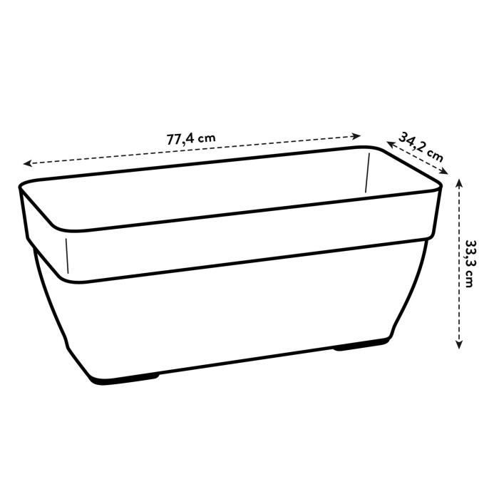 ELHO Bac a fleurs Terrasse Vibia Campana - L 77 x W 35 x H 33 cm - Extérieur - 100% recyclé - Marron