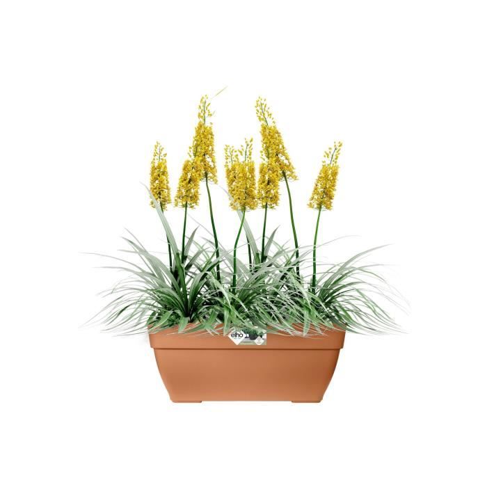 ELHO Bac a fleurs Terrasse Vibia Campana - L 77 x W 35 x H 33 cm - Extérieur - 100% recyclé - Marron