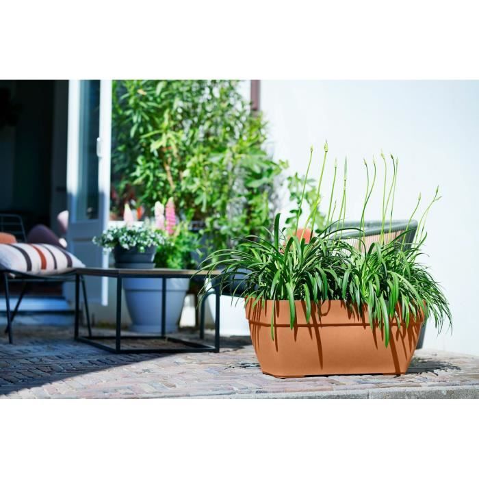 ELHO Bac a fleurs Terrasse Vibia Campana - L 77 x W 35 x H 33 cm - Extérieur - 100% recyclé - Marron