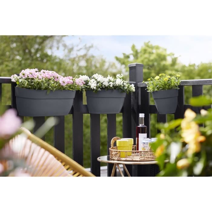 ELHO Balconniere Vibia Campana Easy Hanger Medium - L 24.1 x W 36 x H 26.5 cm - Noir - Avec réserve d'eau