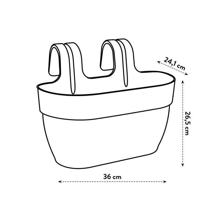 ELHO Balconniere Vibia Campana Easy Hanger Medium - L 24.1 x W 36 x H 26.5 cm - Noir - Avec réserve d'eau