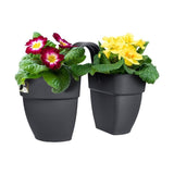 ELHO Pot de fleurs/Balconniere Vibia Campana Flower Twin - Balcon extérieur - L 38.4 x W 20.5 x H 26.5 cm - Anthracite