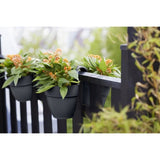 ELHO Pot de fleurs/Balconniere Vibia Campana Flower Twin - Balcon extérieur - L 38.4 x W 20.5 x H 26.5 cm - Anthracite