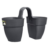 ELHO Pot de fleurs/Balconniere Vibia Campana Flower Twin - Balcon extérieur - L 38.4 x W 20.5 x H 26.5 cm - Anthracite