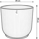 ELHO Pot de fleurs Rond VIBES - Plastique - Ø25xH 23.0 cm - Blanc/Blanc soie