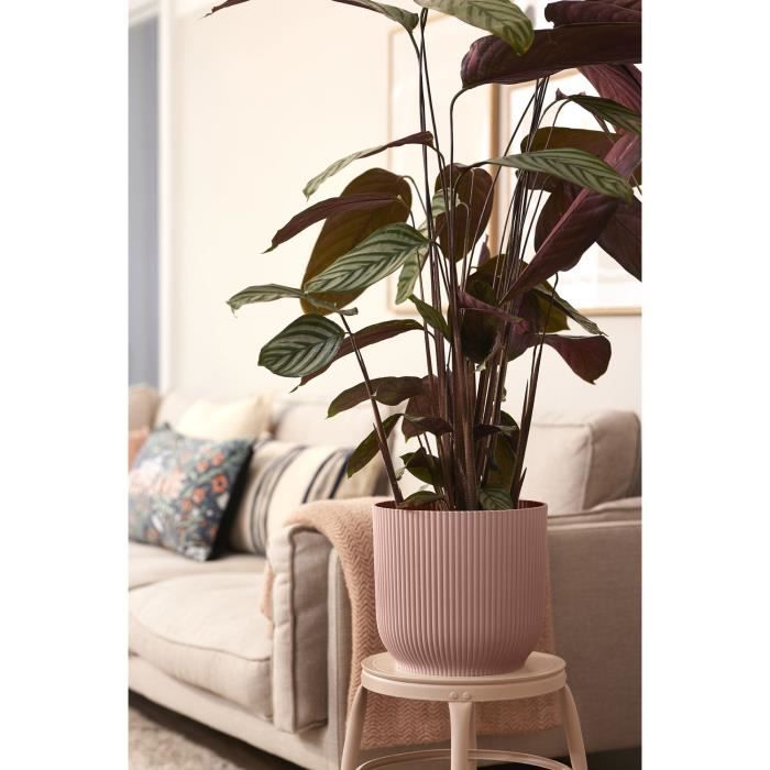 ELHO Pot de fleurs rond avec roues Vibes Fold - Ø 35 x H 32 cm - Intérieur - 100% recyclé - Rose