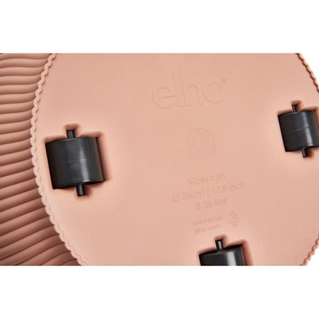 ELHO Pot de fleurs rond avec roues Vibes Fold - Ř 35 x H 32 cm - Intérieur - 100% recyclé - Rose