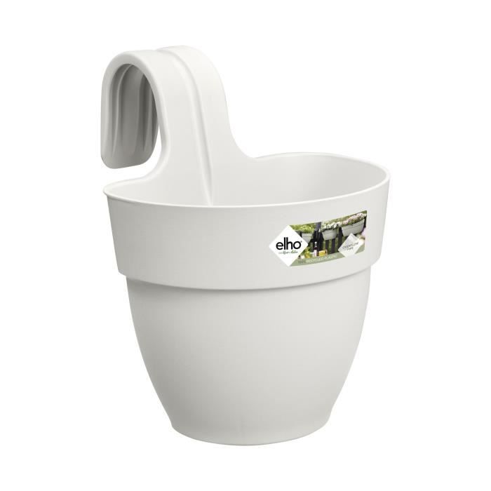 ELHO Vibia Campana Easy Hanger Small Flowerpot - Silk White - Outdoor Balcony - L 24.1 x W 20.5 x H 26.5 cm