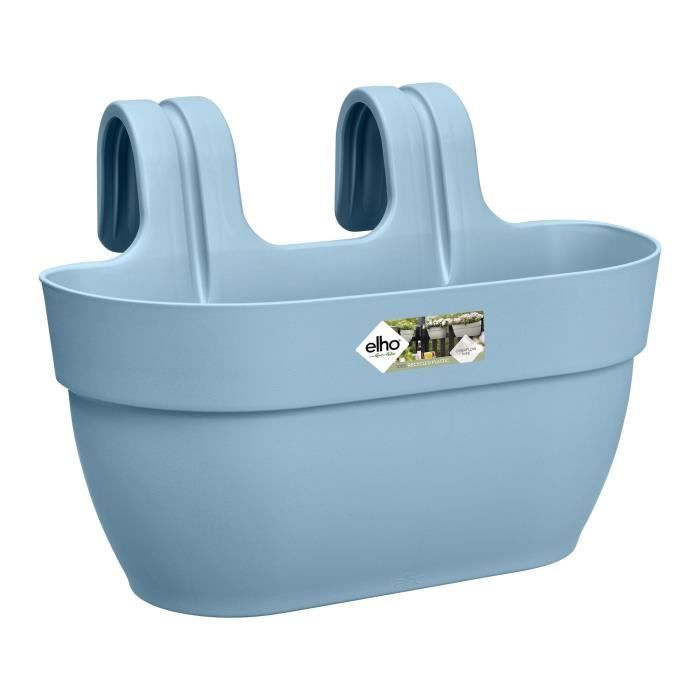 ELHO - Pot de fleurs -  Vibia Campana Easy Hanger Medium - Bleu Vintage - Balcon extérieur - L 24.1 x W 36 x H 26.5 cm