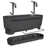 ELHO Balconniere Greenville Easy Balcony 52 - Living Noir - Balcon - L 21.2 x W 52 x H 19.4 cm