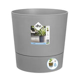 ELHO Pot de fleurs rond GREENSENSE AQUA CARE - 15 L - 29,5 x 29,,5 x H 29,1 cm  - Ciment Clair - Plastique