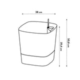 ELHO Pot de fleurs  Greensense Aqua Care Carré 38 - Ciment Clair - Intérieur/extérieur - Ø 38 x H 38.9 cm