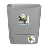 ELHO Pot de fleurs  Greensense Aqua Care Carré 38 - Ciment Clair - Intérieur/extérieur - Ø 38 x H 38.9 cm