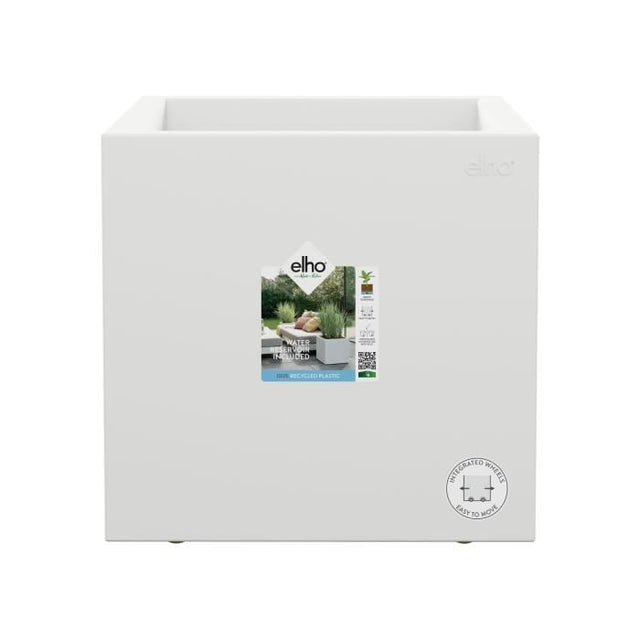 ELHO Pot de fleurs Vivo Next Square 40 - Ř 39 x H 38 cm - Intérieur,Extérieur - 100% recyclé -  Blanc