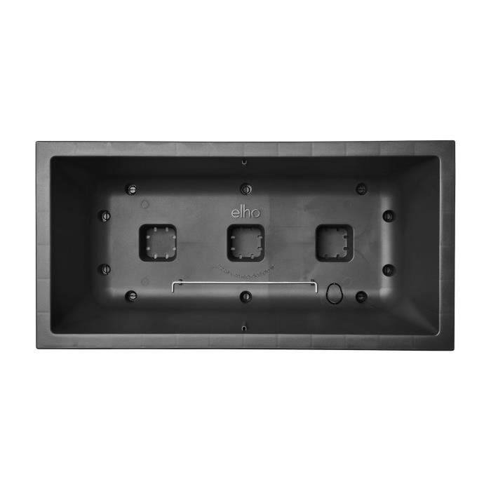 ELHO Bac a fleurs Vivo Next Long 60 - L 59 x W 30 x H 29 cm - Intérieur,Extérieur - 100% recyclé - Noir