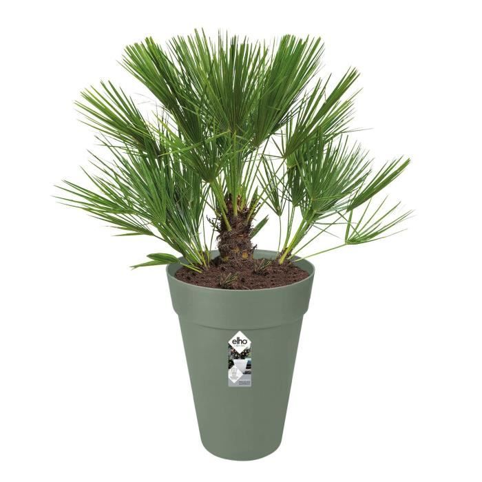 ELHO Pot de fleurs Loft Urban rond Haut - Ø 34 x H 45 cm - Extérieur - 100% recyclé - Vert