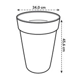 ELHO Pot de fleurs Loft Urban rond Haut - Ø 34 x H 45 cm - Extérieur - 100% recyclé - Vert