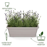 ELHO Balconniere Noa Xl - L 78 x W 20 x H 18 cm - Balcon,extérieur - 100% recyclé - Gris